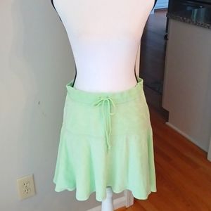 Lilly Pulitzer Light Neon Green Velour Mini Skirt Women's M